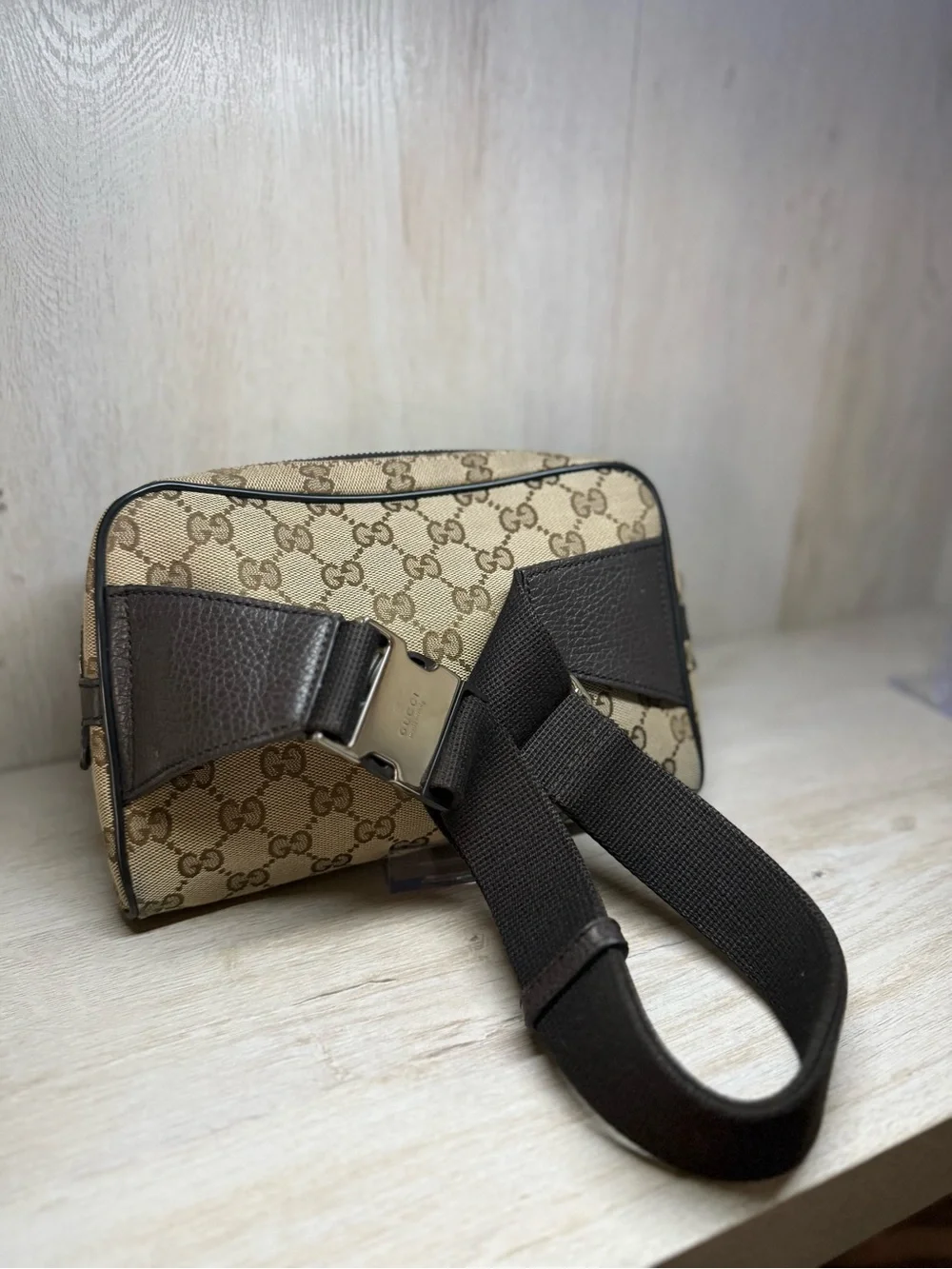 Gucci Beige GG Canvas Belt Bag